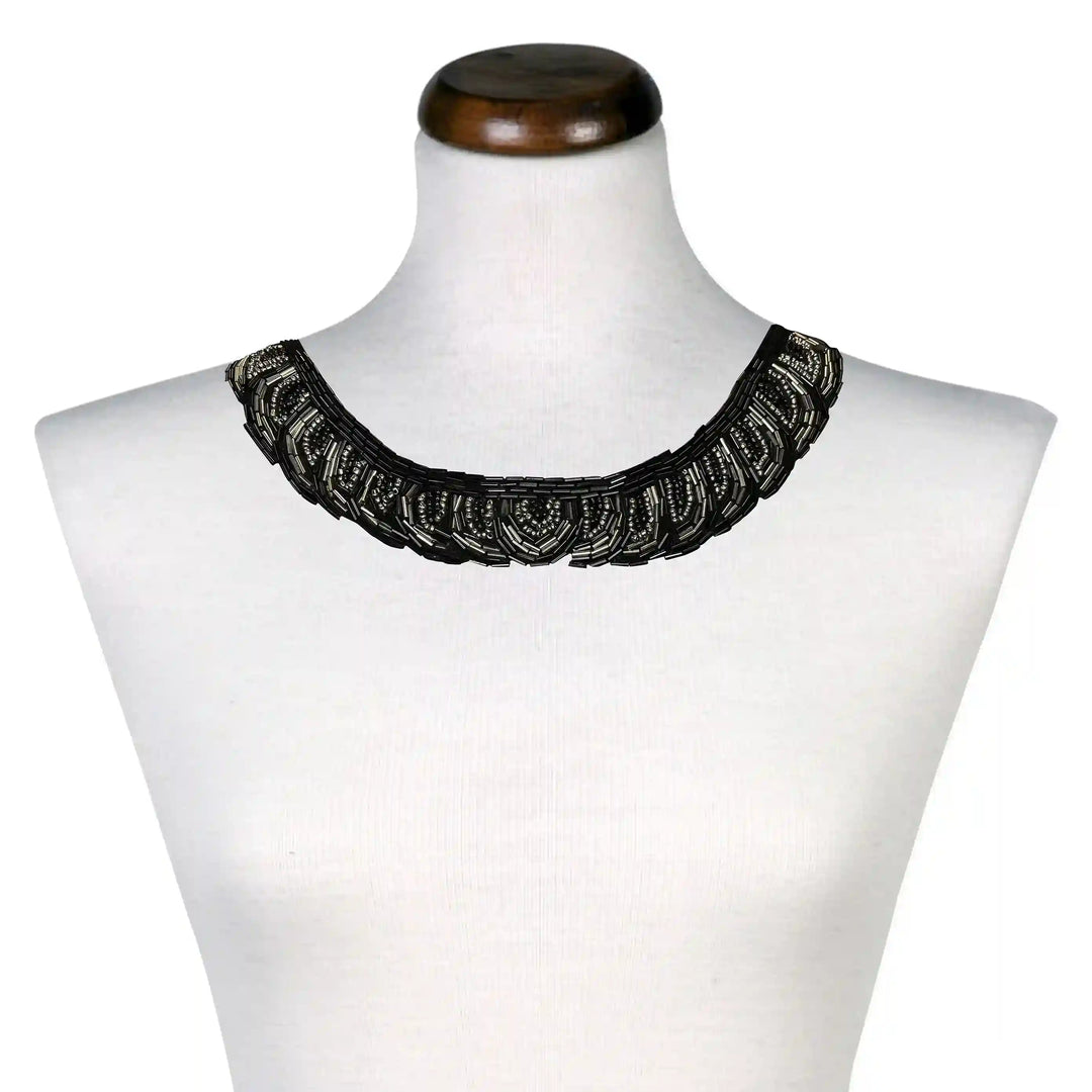 Embellished Beaded Boat Neckline
