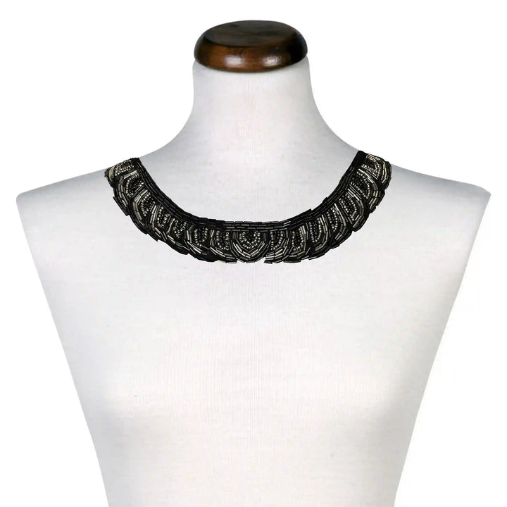 Embellished Beaded Boat Neckline