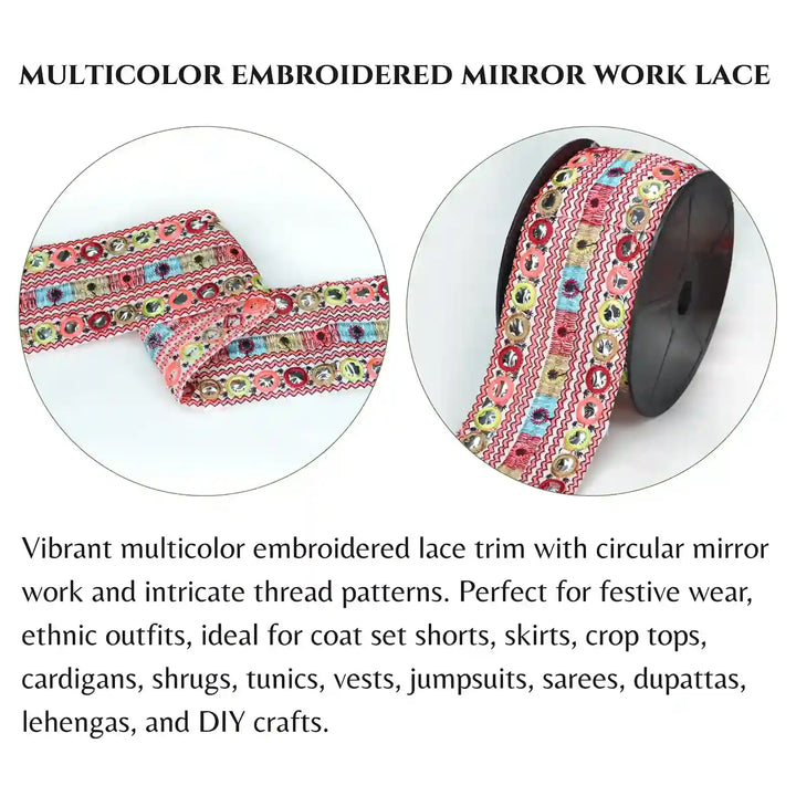 Multicolor Ric Rac Design Lace | 2 Meters