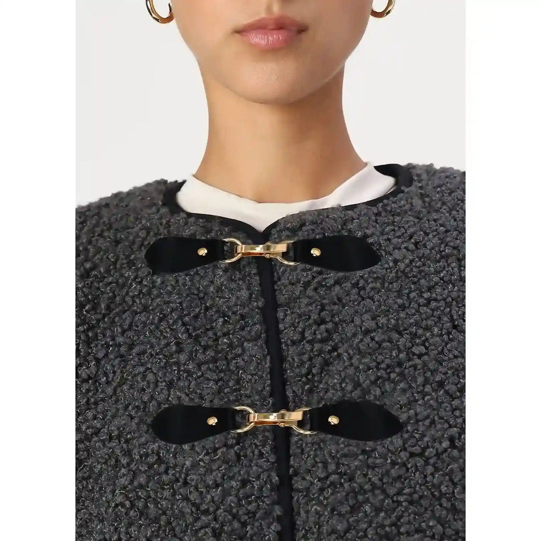 Black PU Snap Belt Buckle With Black Nickle