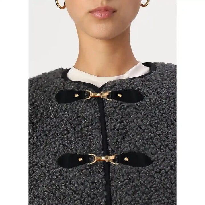 Black PU Snap Belt Buckle With Black Nickle