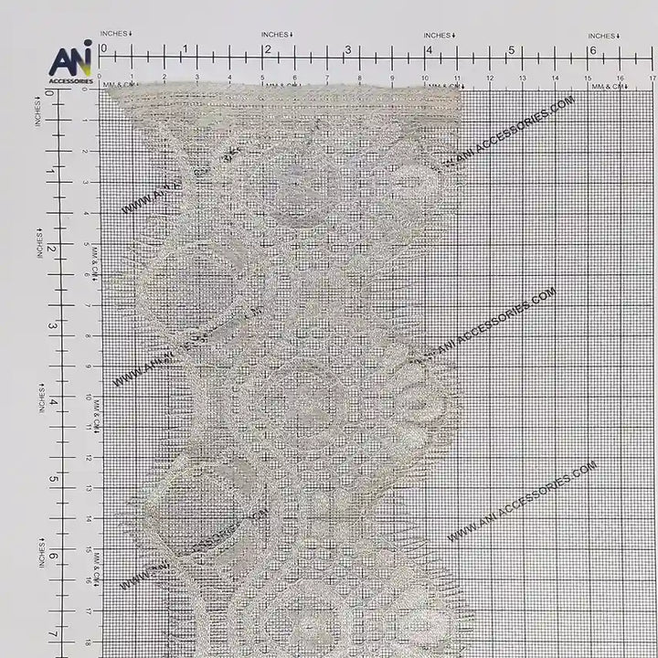 Buy White Color Eyelash Lace Trim for Sewing & DIY | Ani Accessories with elegant floral design on a measuring grid