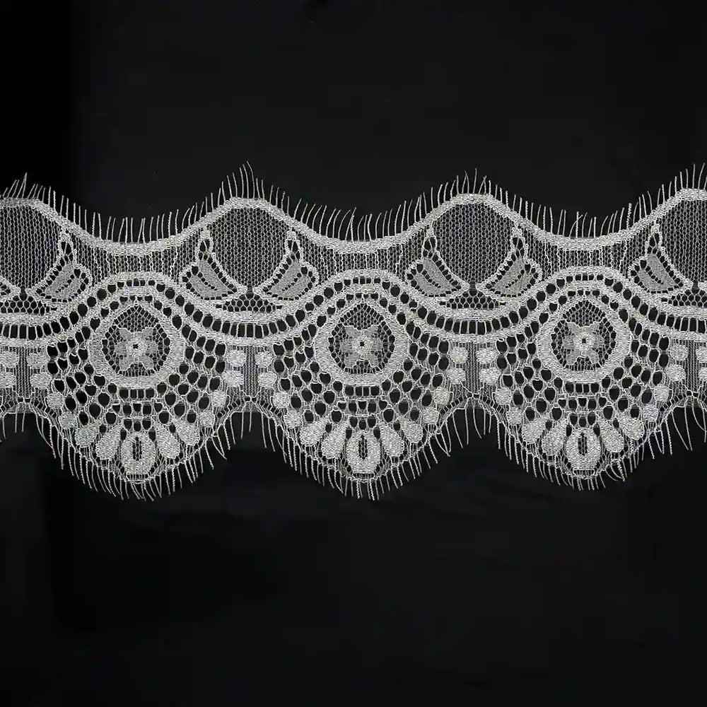 Buy White Color Eyelash Lace Trim for Sewing & DIY | Ani Accessories features intricate lace design for creative projects