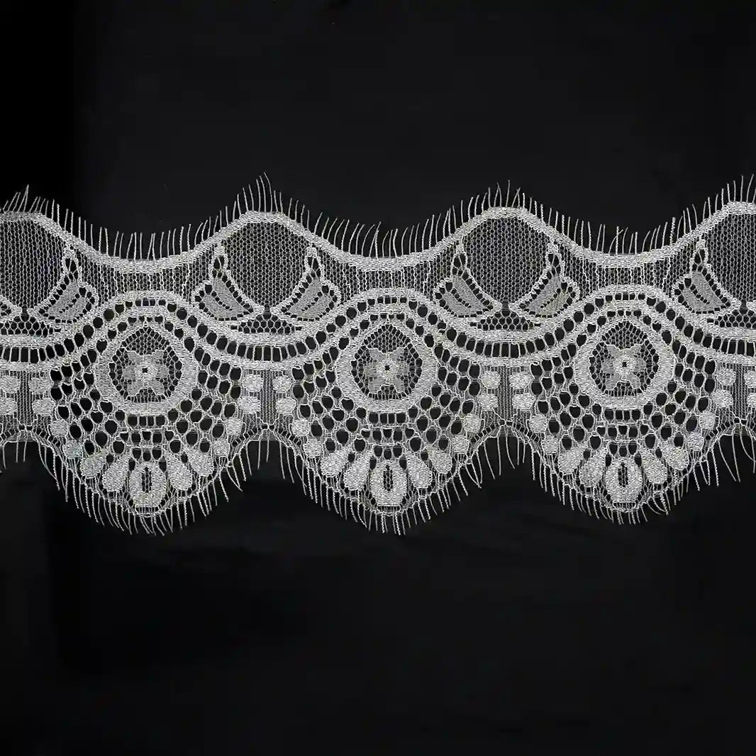 Buy White Color Eyelash Lace Trim for Sewing & DIY | Ani Accessories features intricate lace design for creative projects