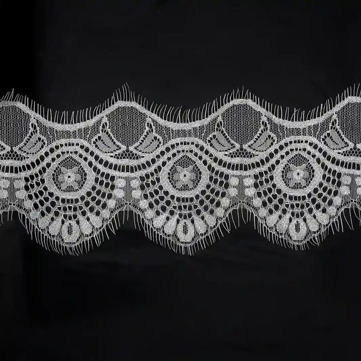Buy White Color Eyelash Lace Trim for Sewing & DIY | Ani Accessories features intricate lace design for creative projects