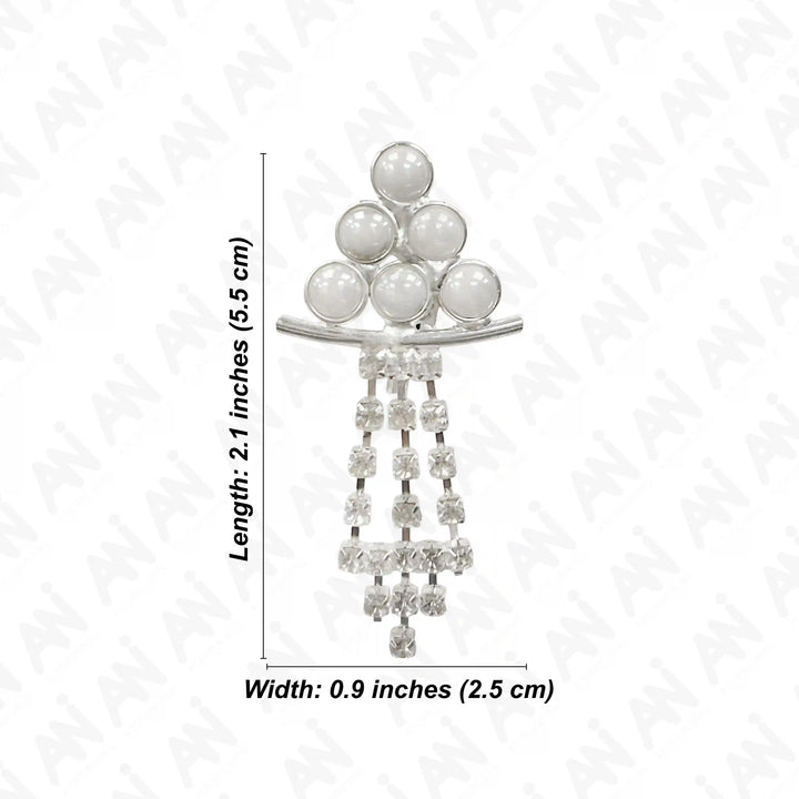 Elegant Pearl & Rhinestone Brooch for Saree, Blazer, Kurti, Dress, Hijab & More, featuring a stylish design