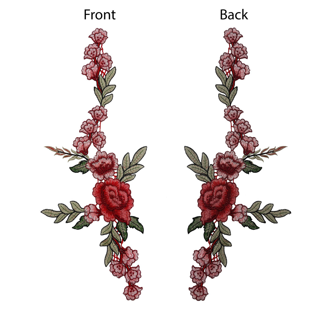 Pair Of Flower Patches Iron On Sew On Embroidered Patch Badge Floral E - Foto 5