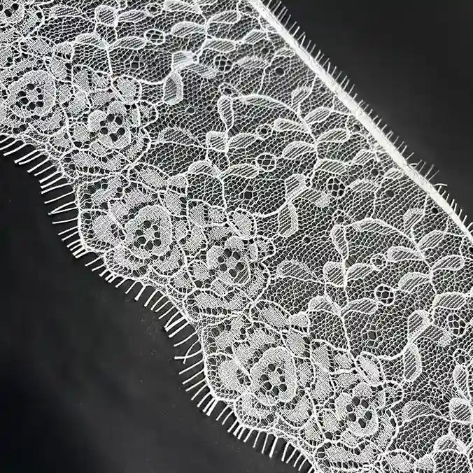 Delicate Rose Garden Eyelash Lace applique by Ani Accessories featuring intricate floral designs