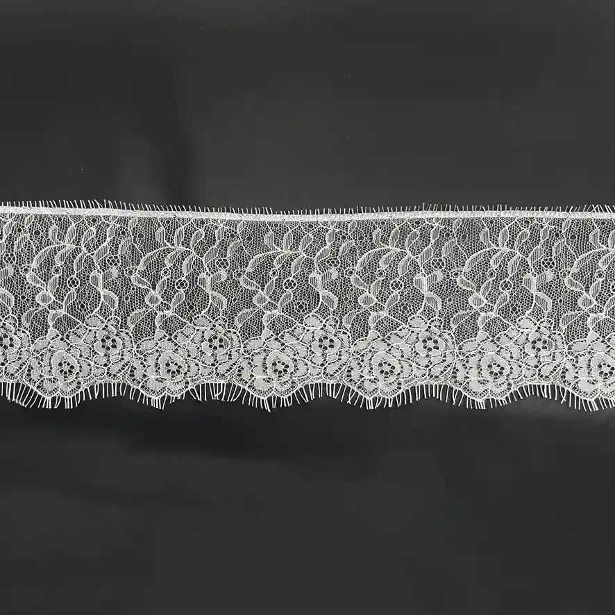 Rose Garden Eyelash Lace applique by Ani Accessories in delicate white lace design for elegant decor