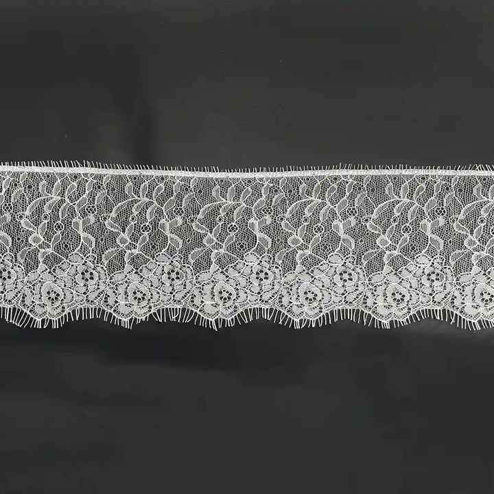 Rose Garden Eyelash Lace applique by Ani Accessories in delicate white lace design for elegant decor