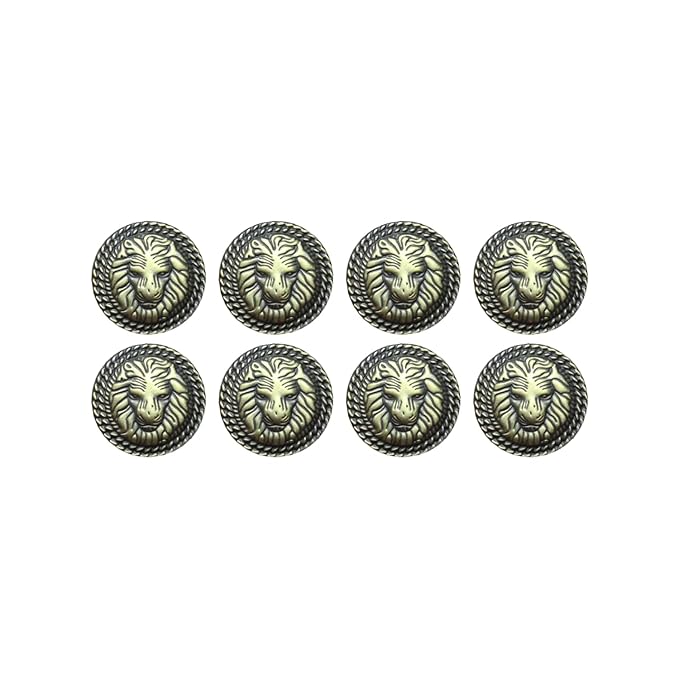 Lion Head Design Metal Buttons