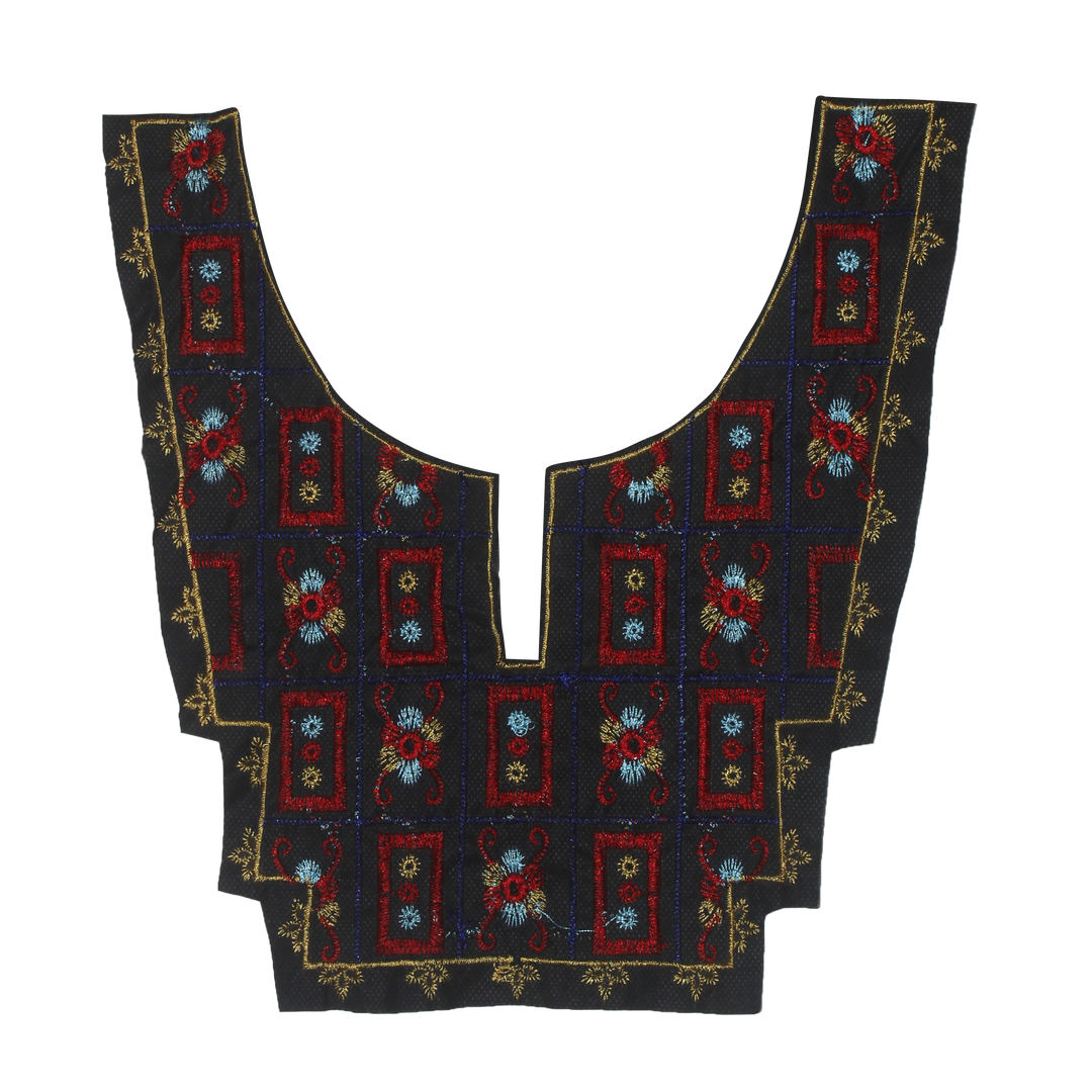 Pixelated Pattern Ethnic Neckline