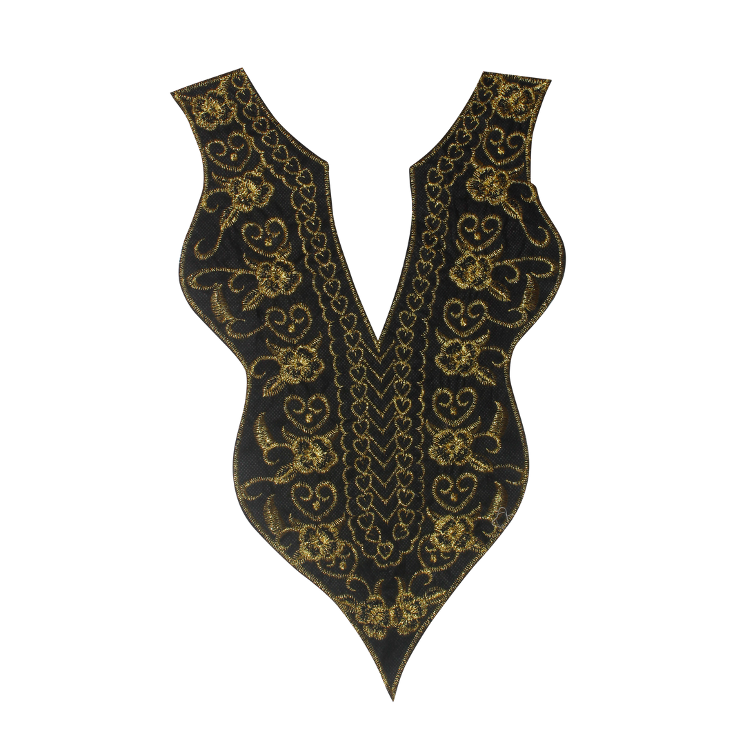 Baroque Floral Embroidered Deep V-Neckline