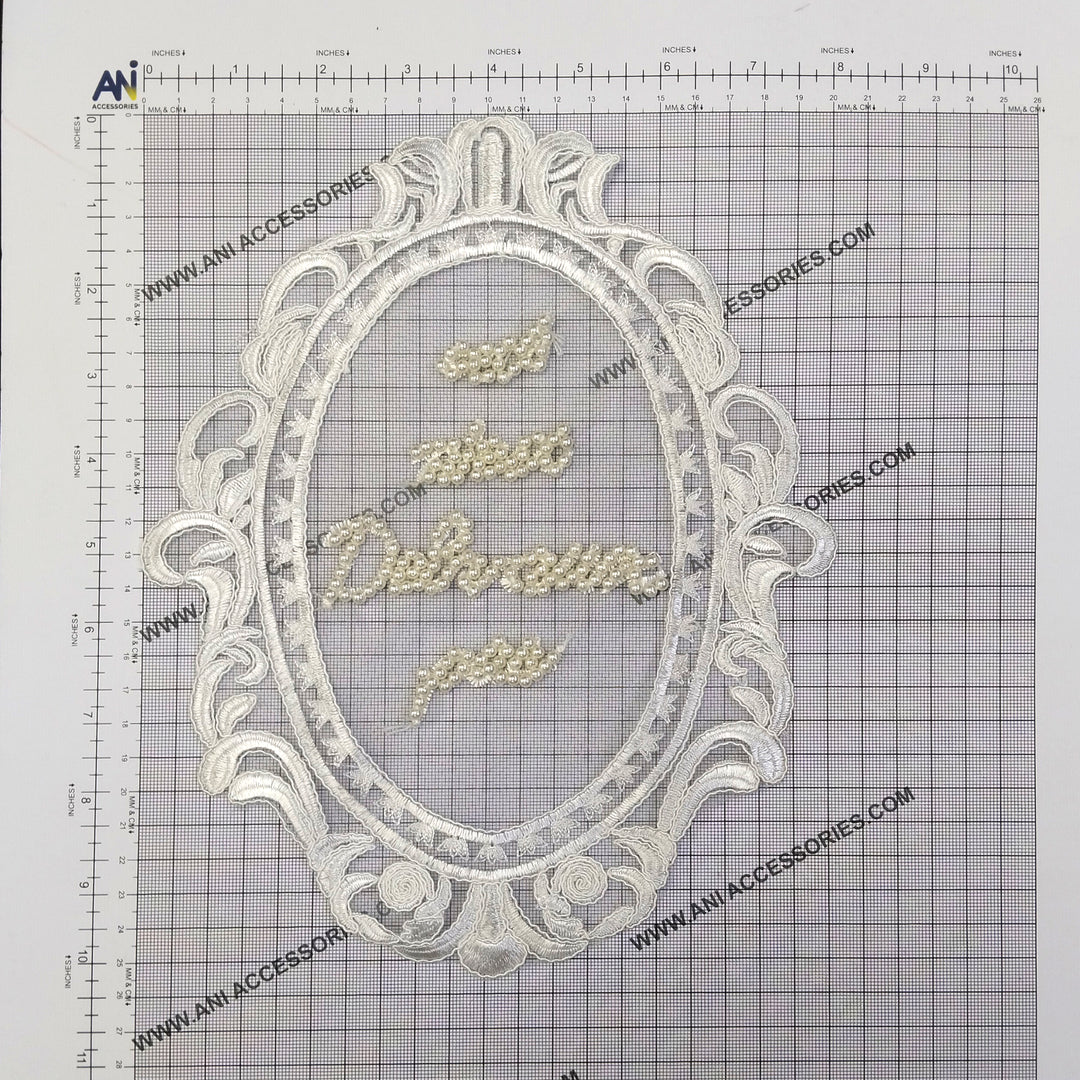 ANI Accessories big embroidery patch on a measuring grid: about 7 x 10 inches (18 x 25.5 cm) 