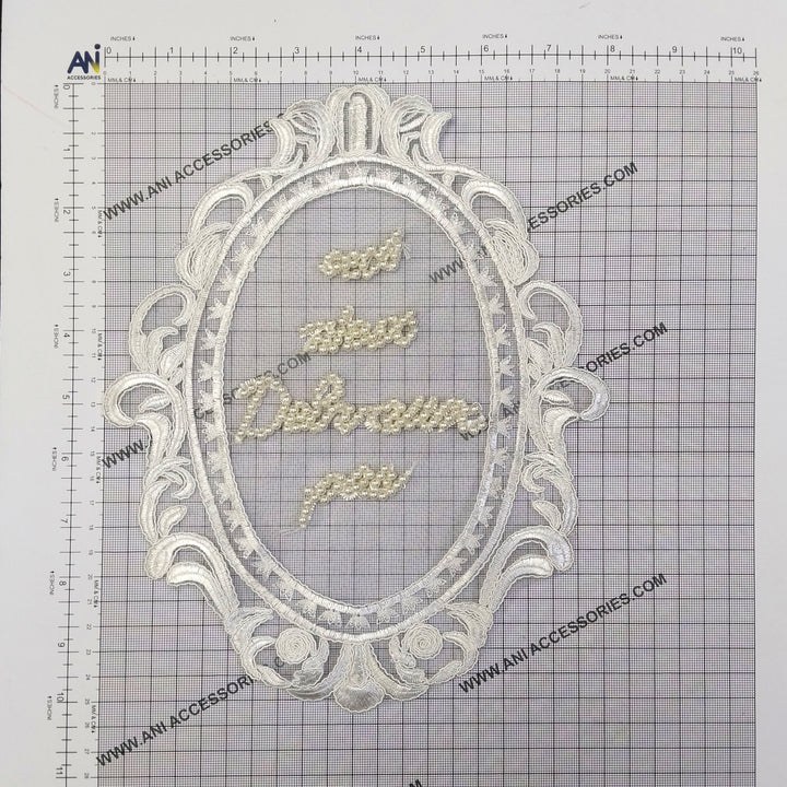 ANI Accessories big embroidery patch on a measuring grid: about 7 x 10 inches (18 x 25.5 cm) 