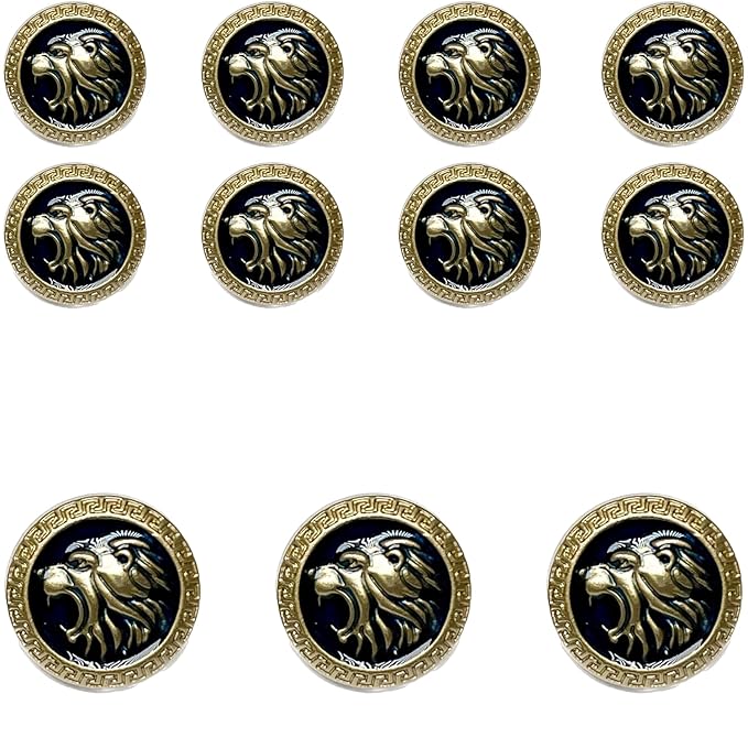 Golden Royal Roars Lion Abs Shank Buttons(8 Small + 3 Big)