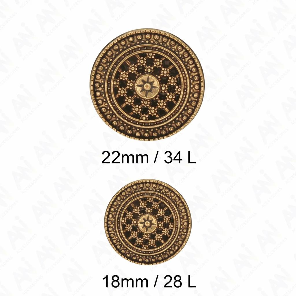 Cosmic Floral Bloom Metal Buttons | 18mm(28L) & 22mm(34L)