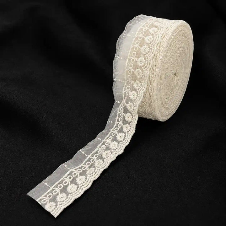 Floral Border Organza Lace | 2 Meters | SKU-CE-5
