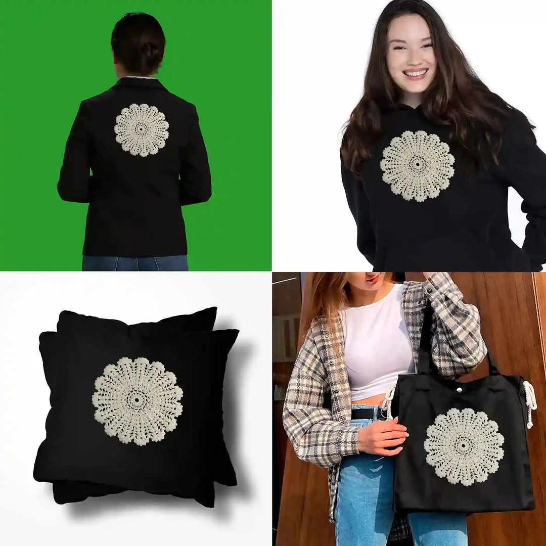 Cut Work Floral Style Cotton Patch