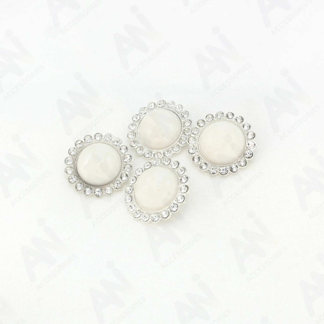 Pearl Rhinestone Shank Metal Buttons | 18mm(28L) & 20mm(32L)