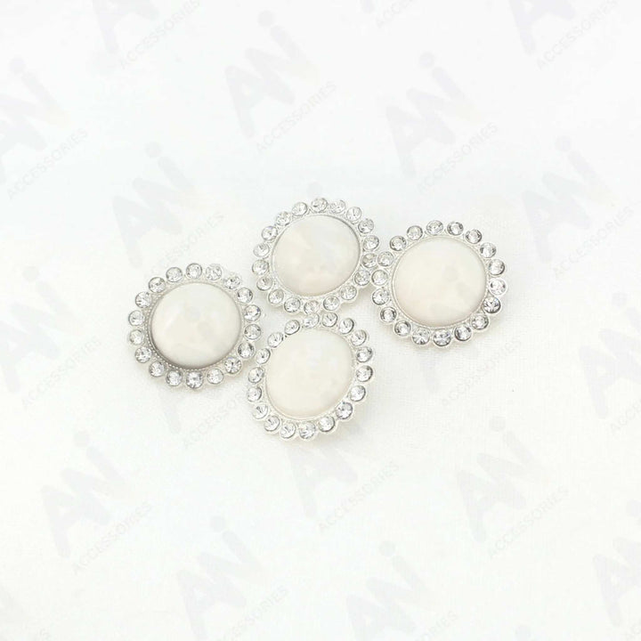 Pearl Rhinestone Shank Metal Buttons | 18mm(28L) & 20mm(32L)