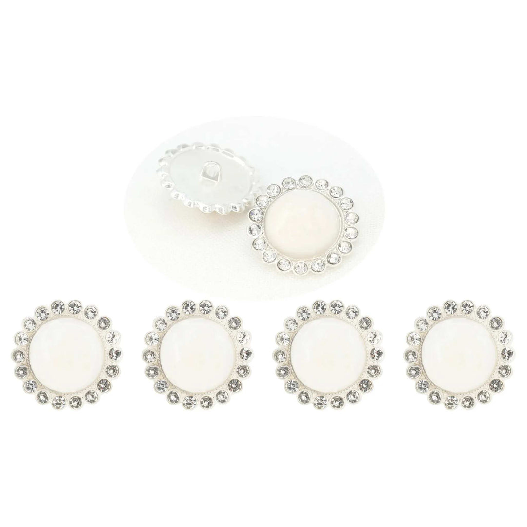 Pearl Rhinestone Shank Metal Buttons | 18mm(28L) & 20mm(32L)