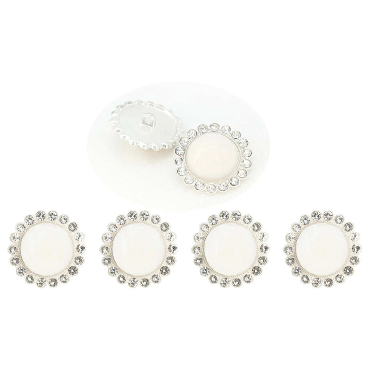 Pearl Rhinestone Shank Metal Buttons | 18mm(28L) & 20mm(32L)