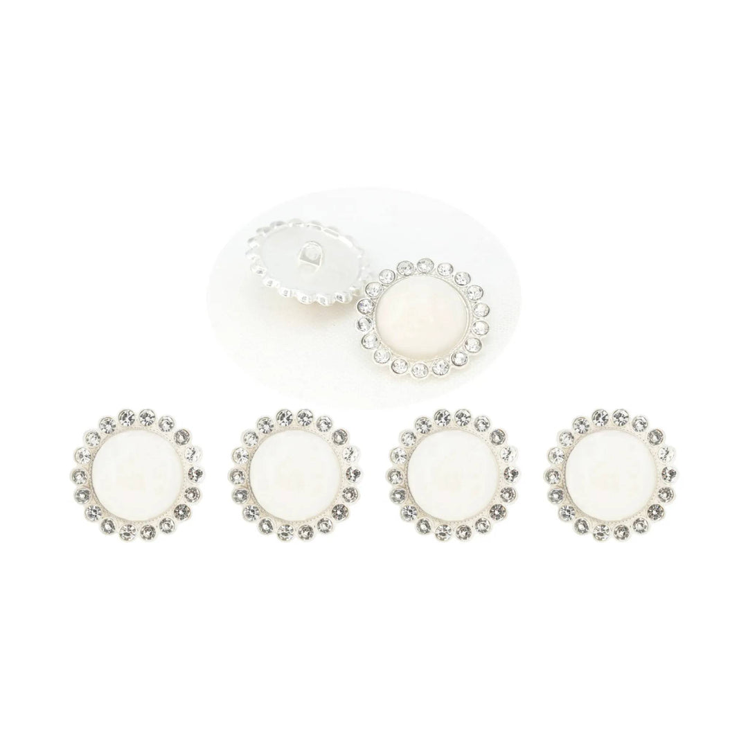 Pearl Rhinestone Shank Metal Buttons | 18mm(28L) & 20mm(32L)