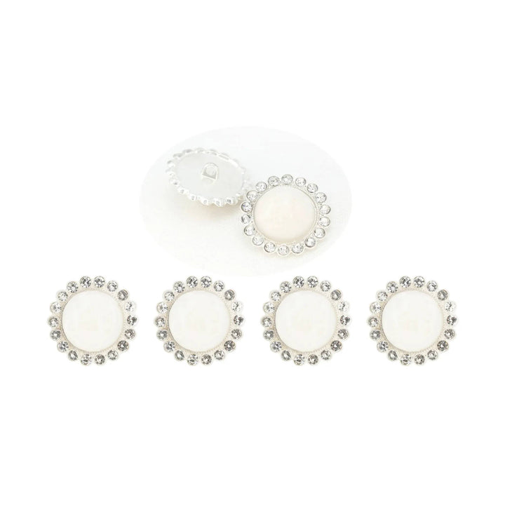 Pearl Rhinestone Shank Metal Buttons | 18mm(28L) & 20mm(32L)