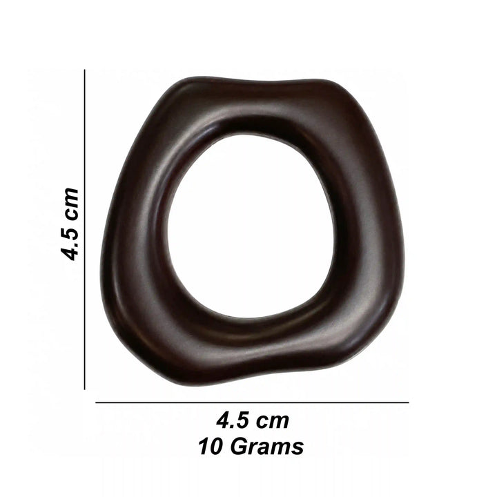 ANI Accessories dark brown organic ring pendant charm size chart: 4.5 cm x 4.5 cm and 10 grams weight with White Color Background 