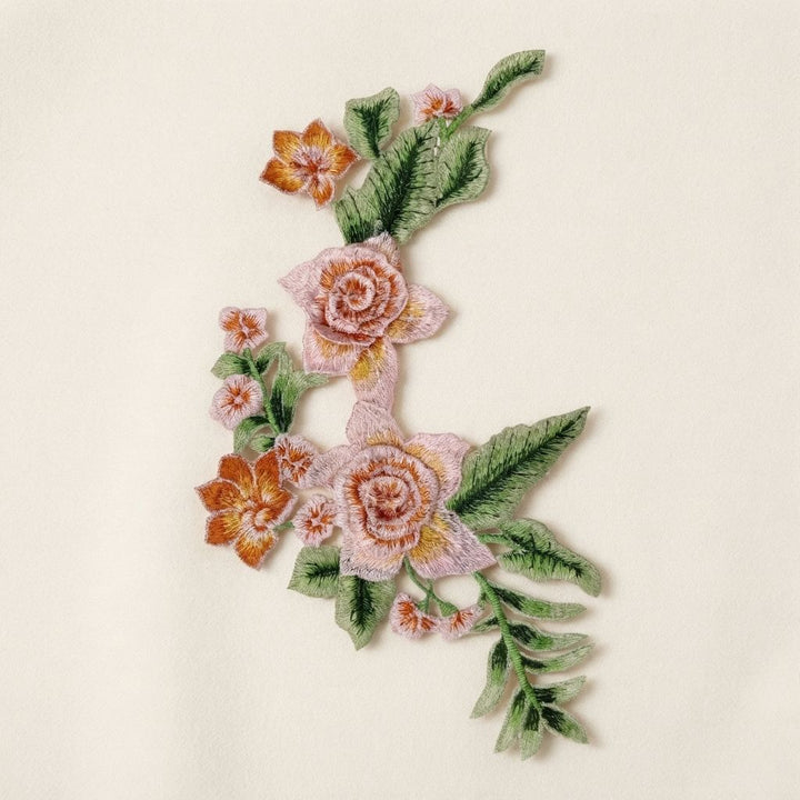 Multicolor Rose Flower Sew Patch for Suit & Garments