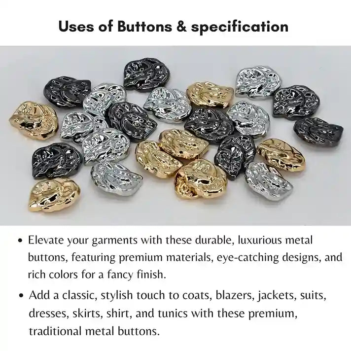 Organic Shape Hammered Buttons | 31mm, 25mm & 18mm