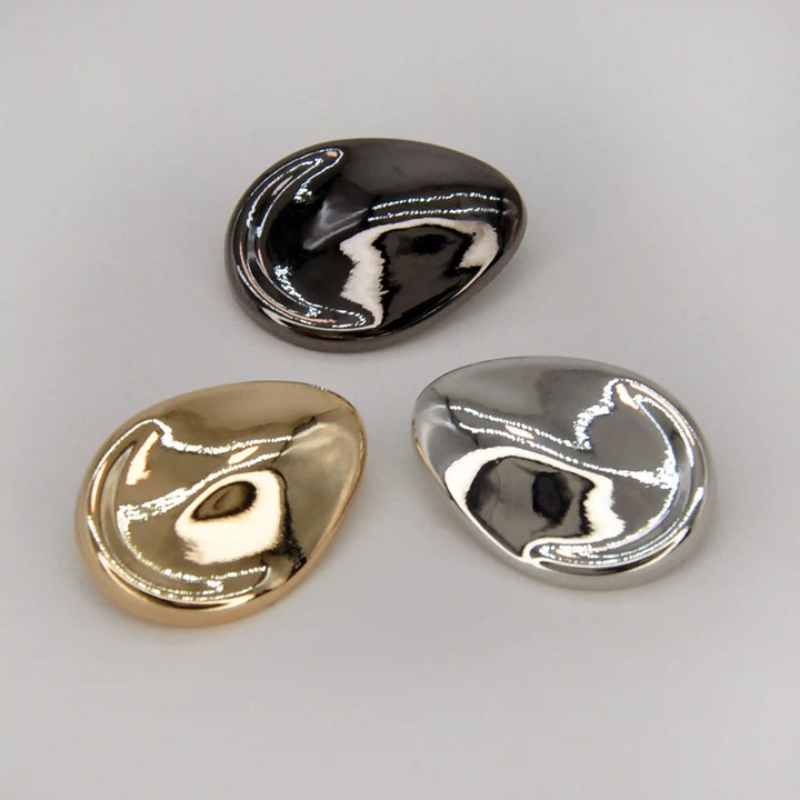 Bean Shape Metal Buttons |  20mm(32L), 25mm(40L) & 30mm(47L)