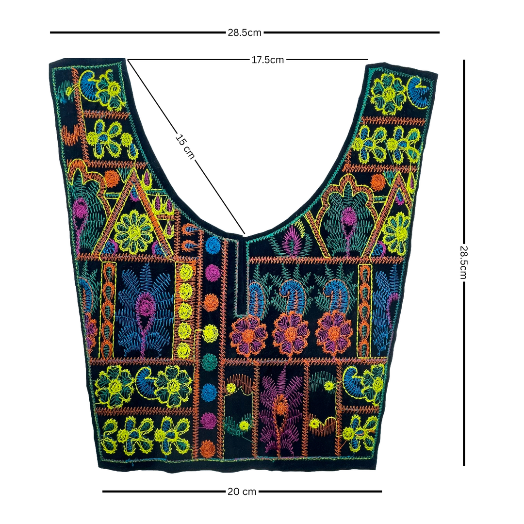 Vibrant Multicolor Embroidered Neckline