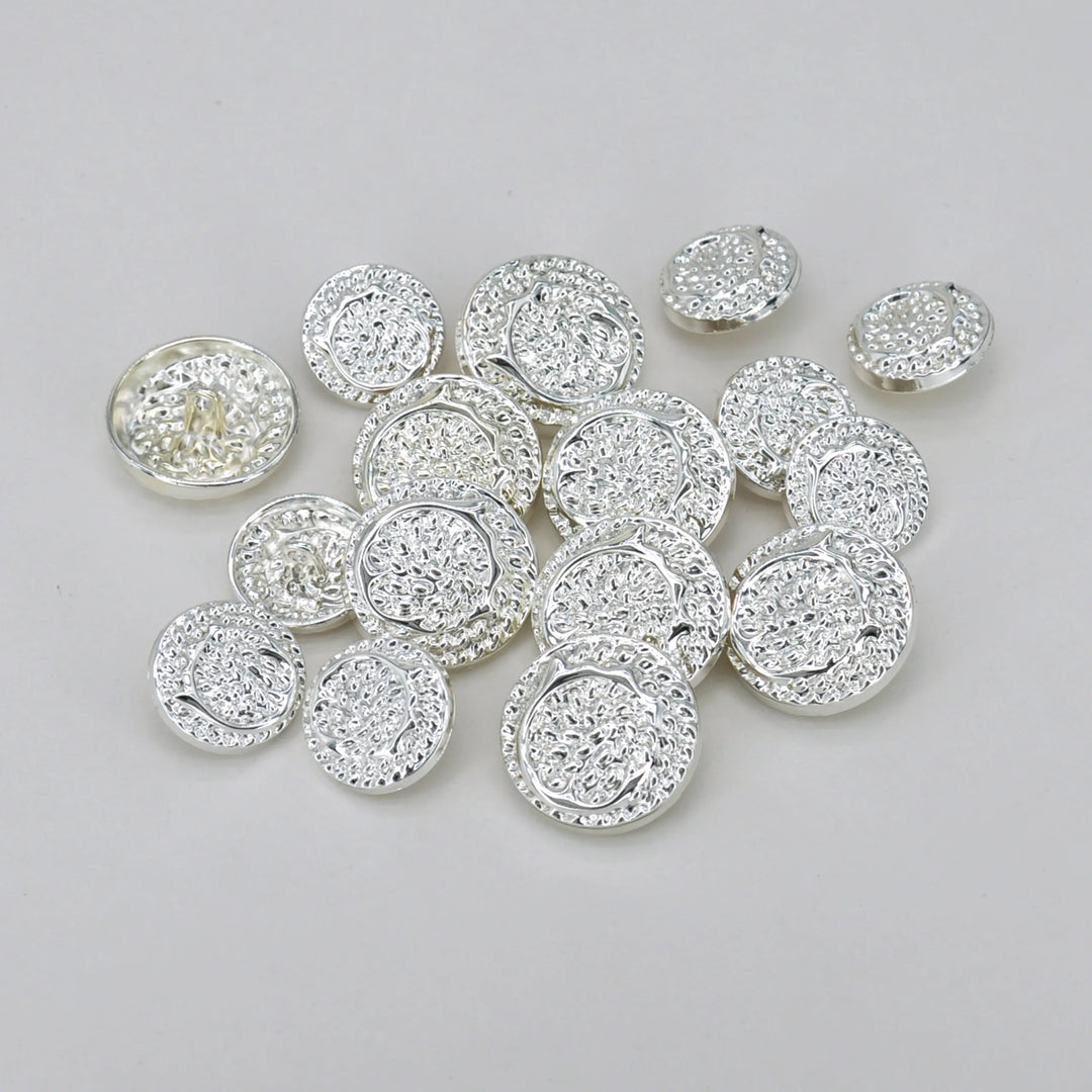 Hammered Circle Metal Button | 18mm (28L) & 23mm (36L)