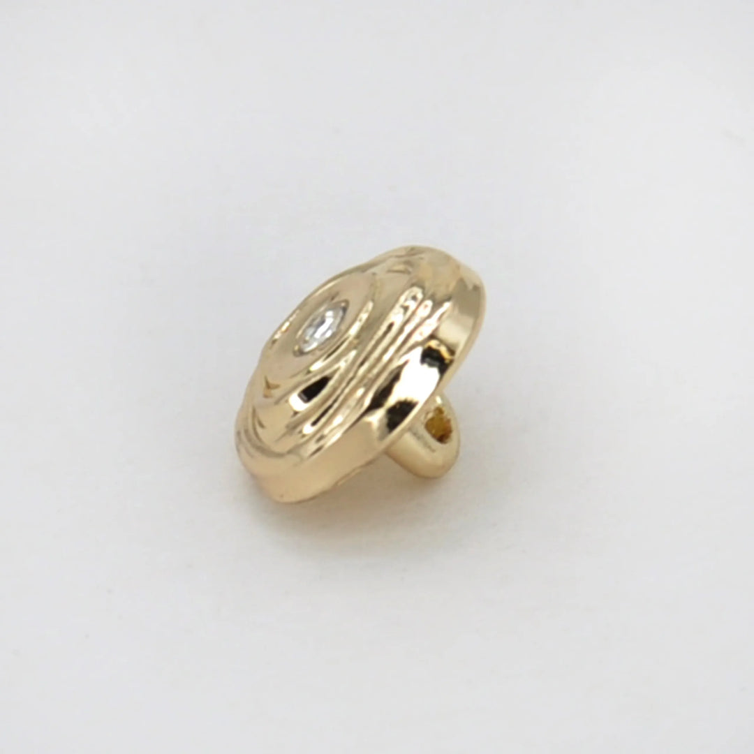 Swirl Stone Metal Button | 10mm (16L)