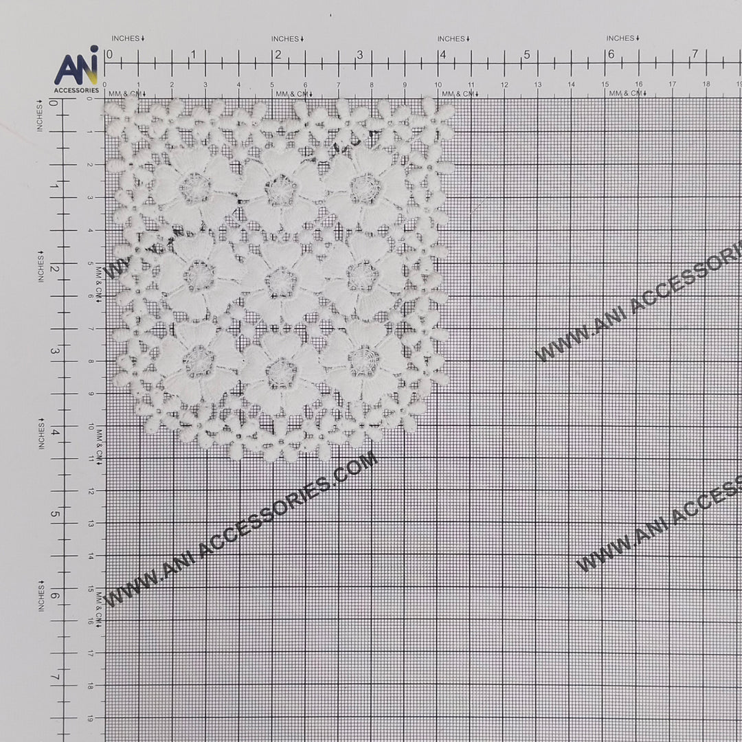 ANI Accessories floral spun poly patch on a measuring grid: 4.5 x 4 inches (11.5 x 10 cm) 