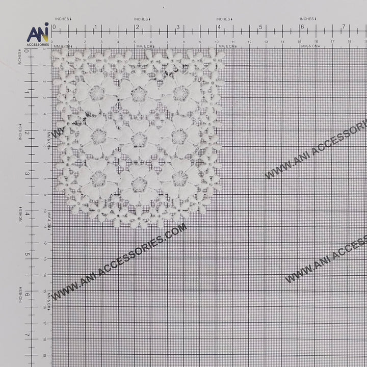 ANI Accessories floral spun poly patch on a measuring grid: 4.5 x 4 inches (11.5 x 10 cm) 