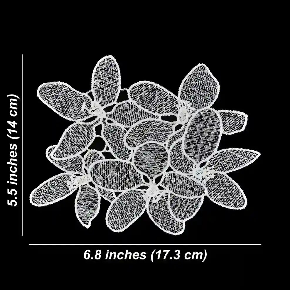 ANI Accessories flower cluster patch size: 6.8 inches wide and 5.5 inches high 