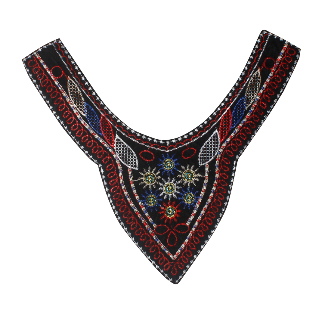 Round Shape Embroidery Yoke Neckline