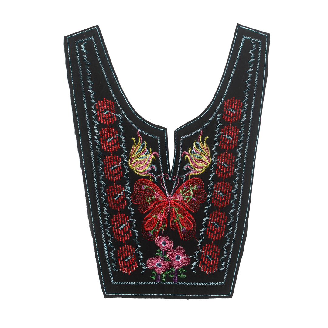 U Shape Butterfly Floral Ethnic Neckline