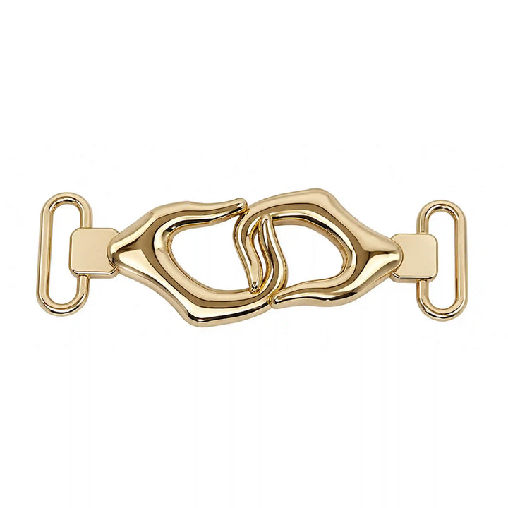 ANI Accessories golden buckle with two linked loops for dress and belt 
