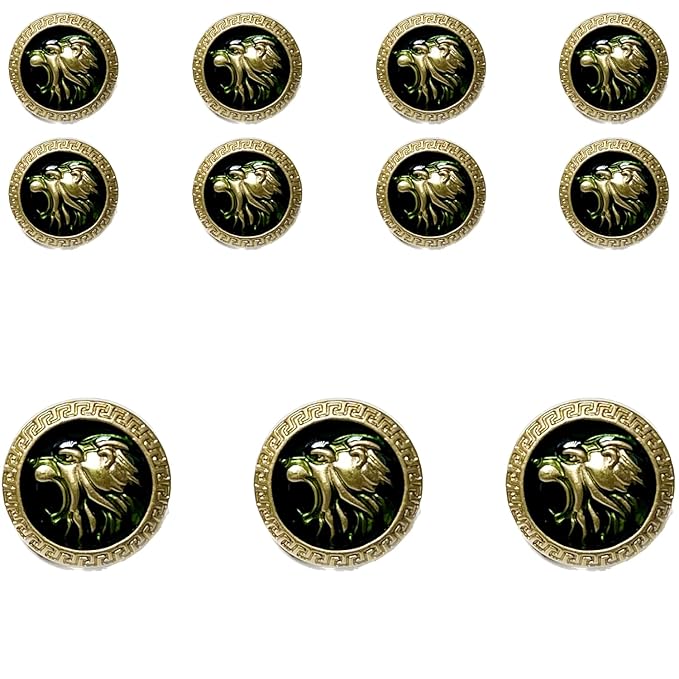 Golden Royal Roars Lion Abs Shank Buttons(8 Small + 3 Big)