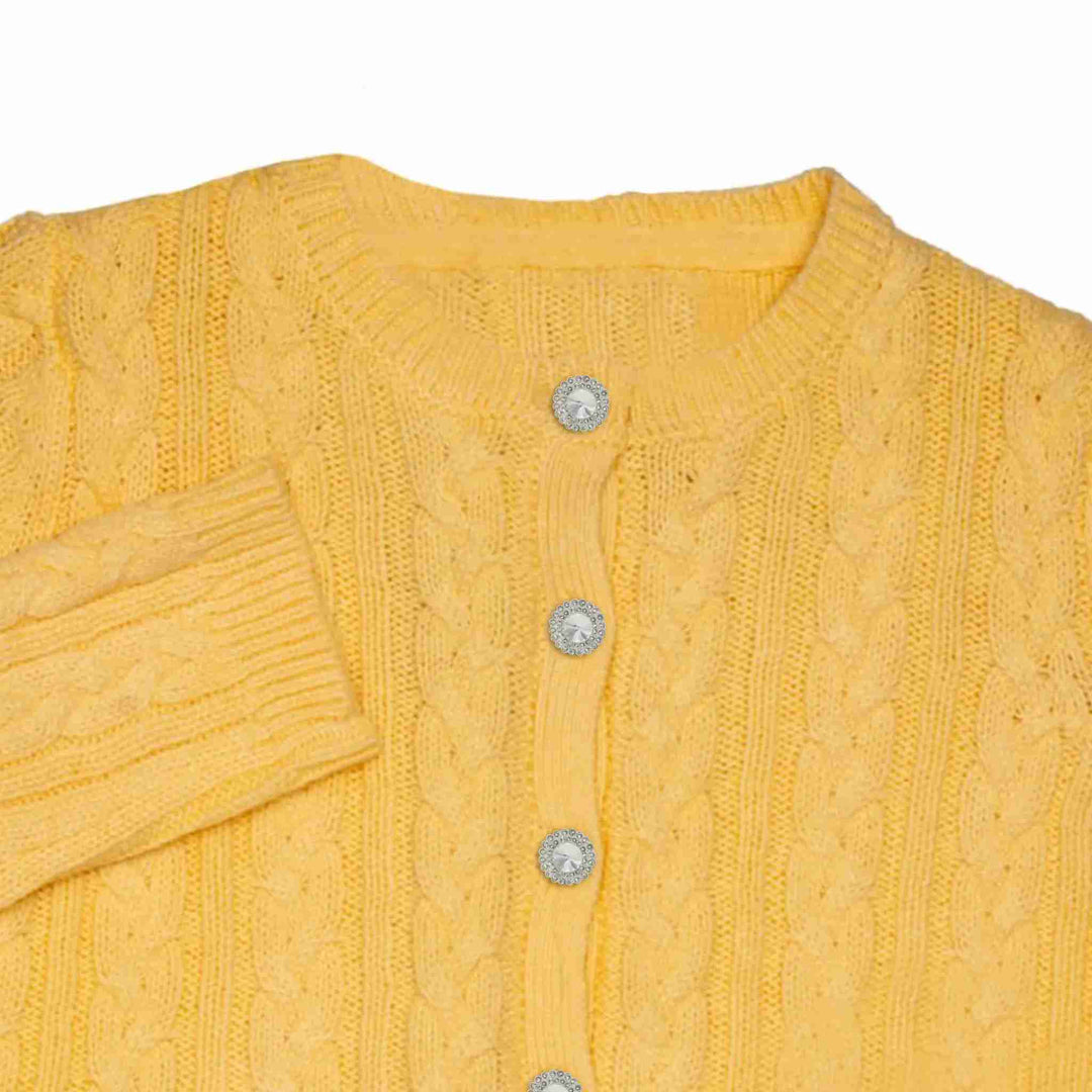 Dome Rhinestone Floral Design Metal Buttons | 20mm(32L)