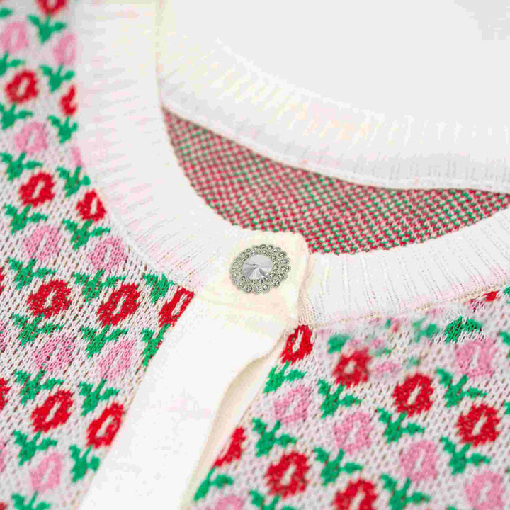 Dome Rhinestone Floral Design Metal Buttons | 20mm(32L)