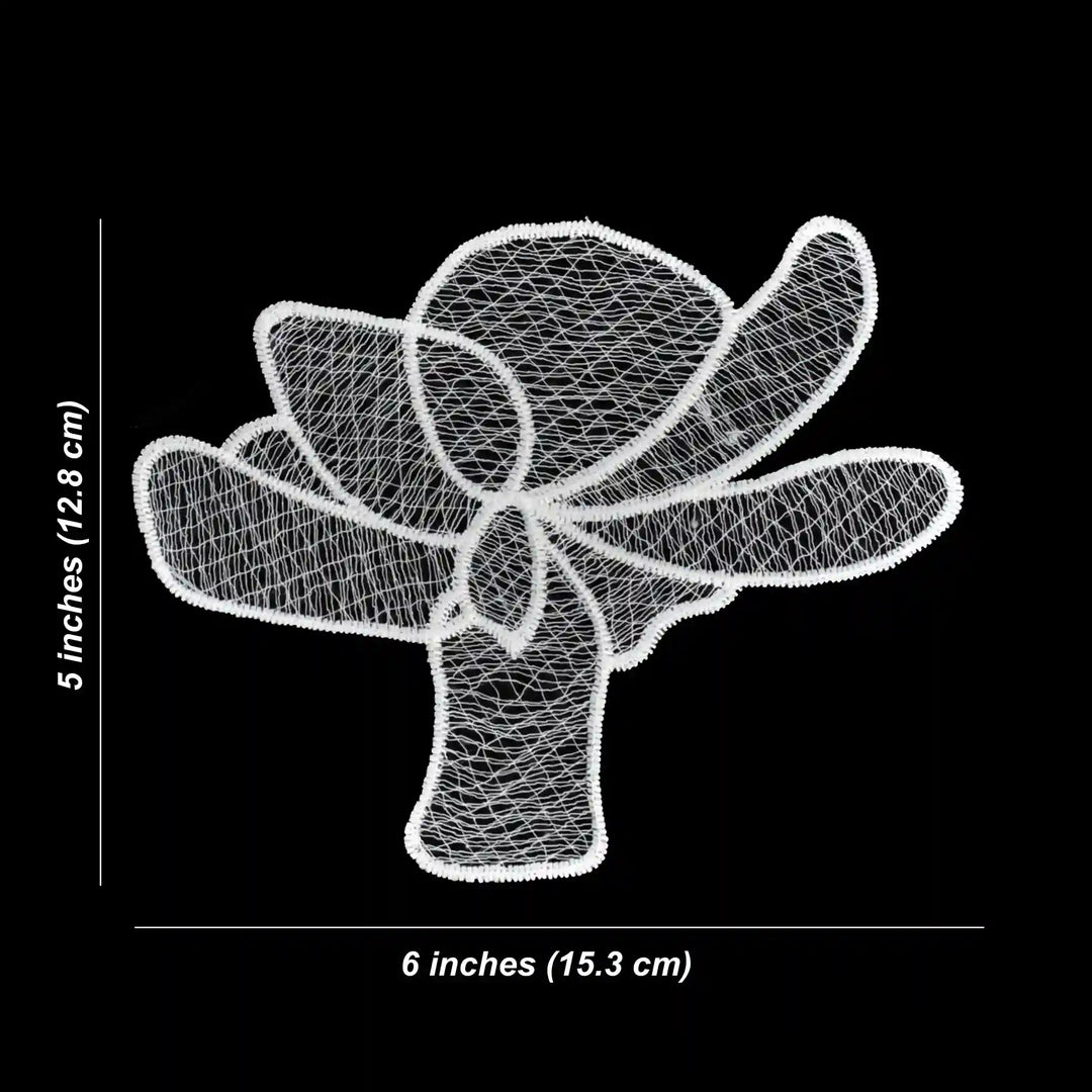 ANI Accessories lily flower spun poly patch size chart: 5 x 6 inches (12.8 x 15.3 cm) 