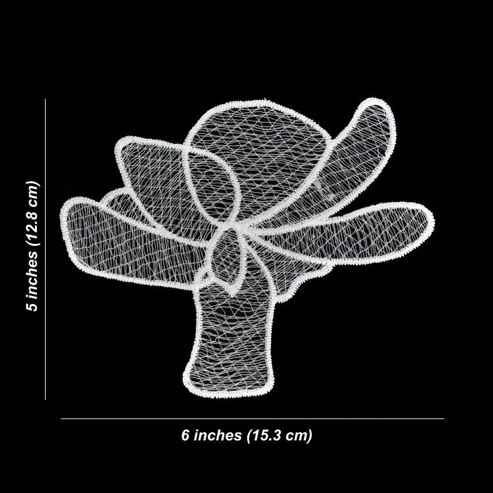 ANI Accessories lily flower spun poly patch size chart: 5 x 6 inches (12.8 x 15.3 cm) 