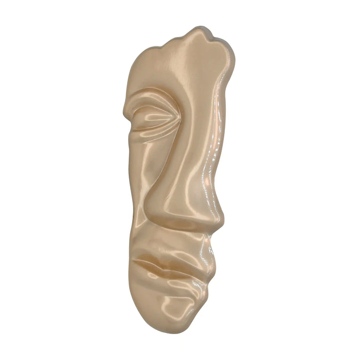 ANI Accessories matte gold face inspire brooch, front view on white 