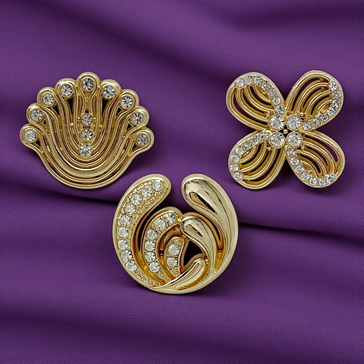 Elegant Rhinestone Metal Buttons
