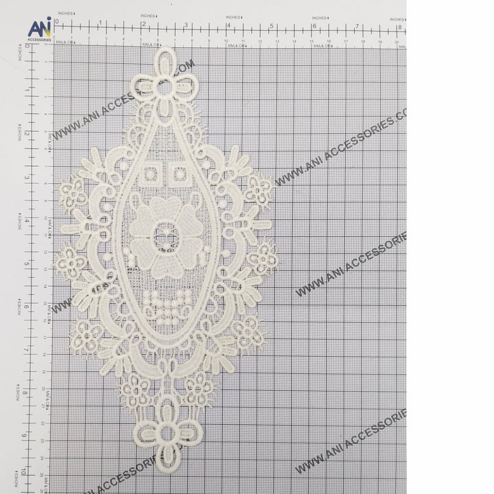 ANI Accessories oval applique patch on a measuring grid: about 5 x 10 inches (12.5 x 25.5 cm) 